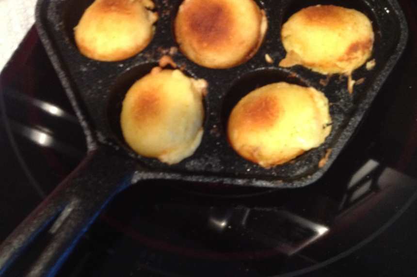 Aebleskiver pan fried eggs