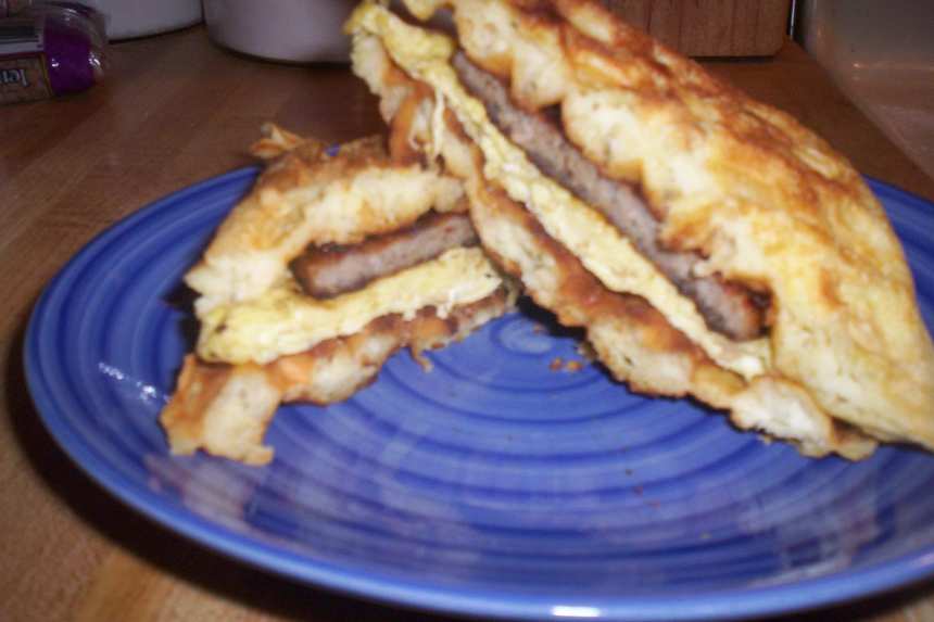 Sausage and Egg Waffle Sandwich Recipe