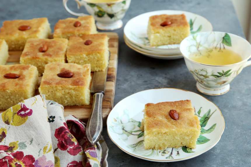 Basboosa ( Lebanese Semolina Cake) - Mediterranean Living