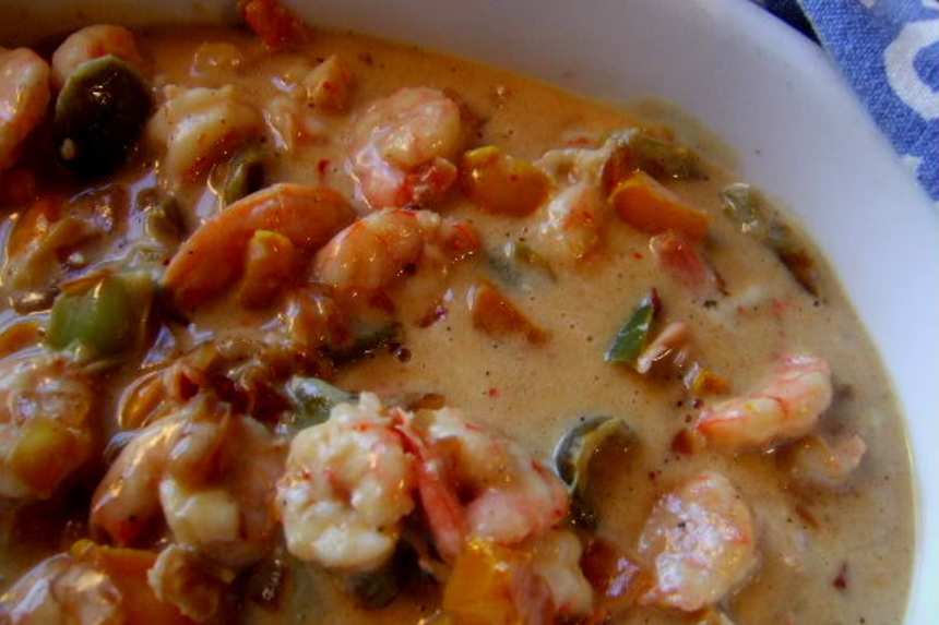 Shrimps With Bell Peppers and Cheese Sauce Recipe - Food.com