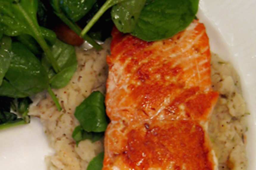 Pan-Fried Salmon With Cannellini Bean Purée Recipe - Food.com