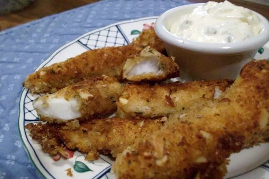 Homemade fish fingers