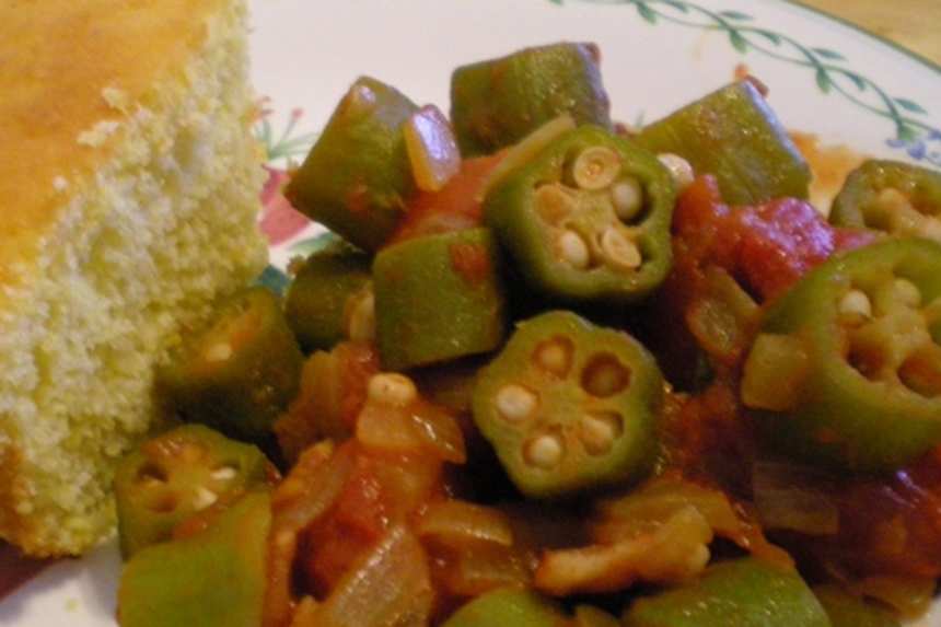 Mom's Not Slimy Stewed Okra Recipe