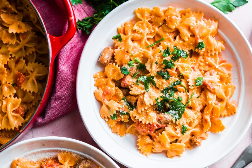 Baked Linguine With Spicy Tomato-Cream Sauce