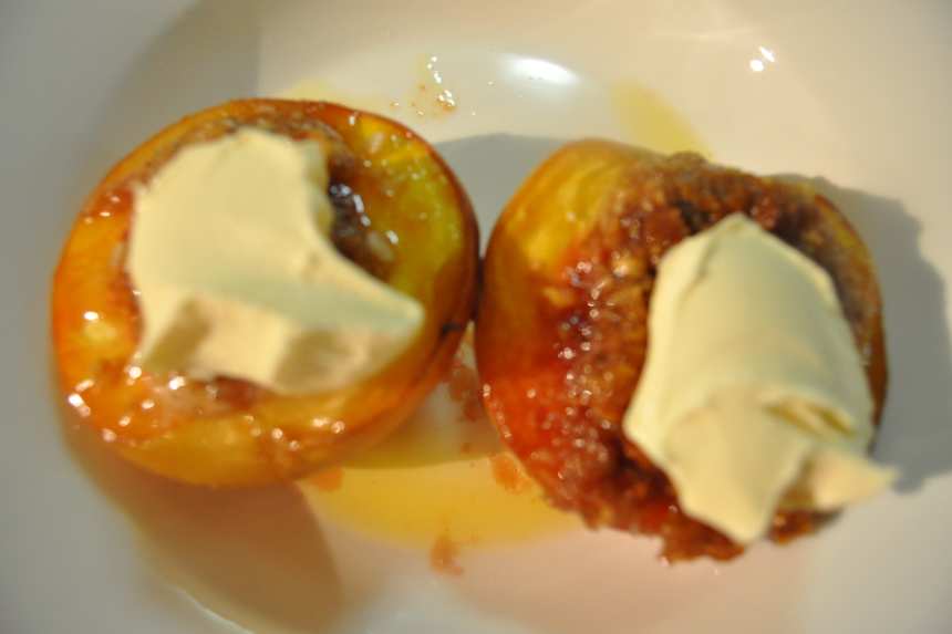 Roasted Macadamia Filled Peaches With Mascarpone Recipe - Food.com