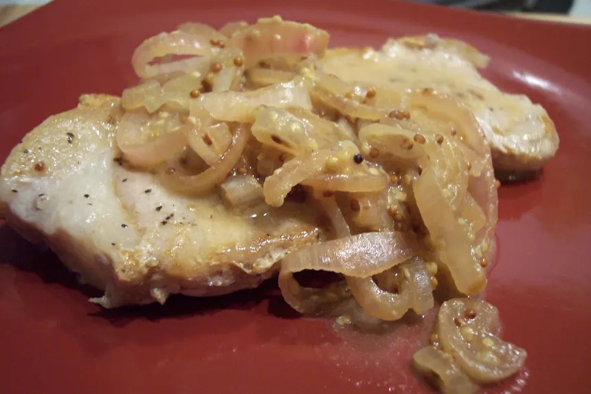 Bone-In Pork Chops and Mustard-Shallot Sauce Recipe