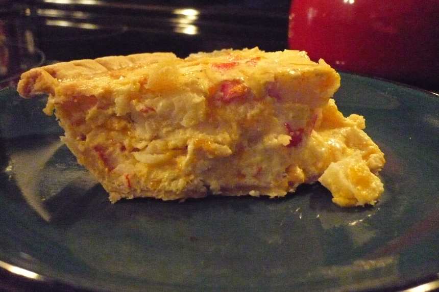 Cheesy Cheddar Crab Quiche Recipe