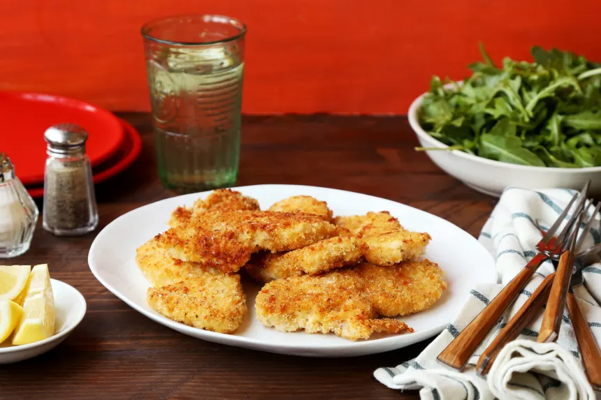 Faux Fried Chicken With Quick Arugula Salad Recipe - Food.com