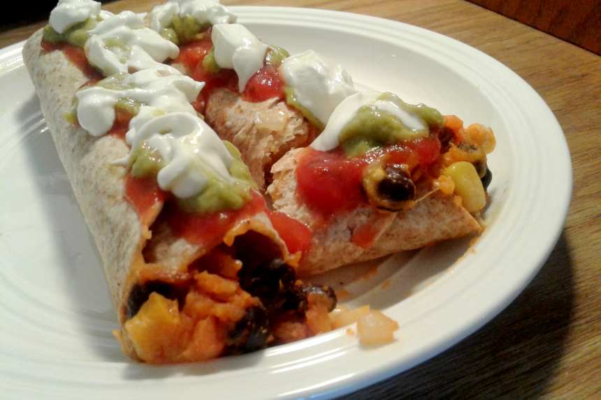 Baked Black Bean & Sweet Potato Flautas Recipe