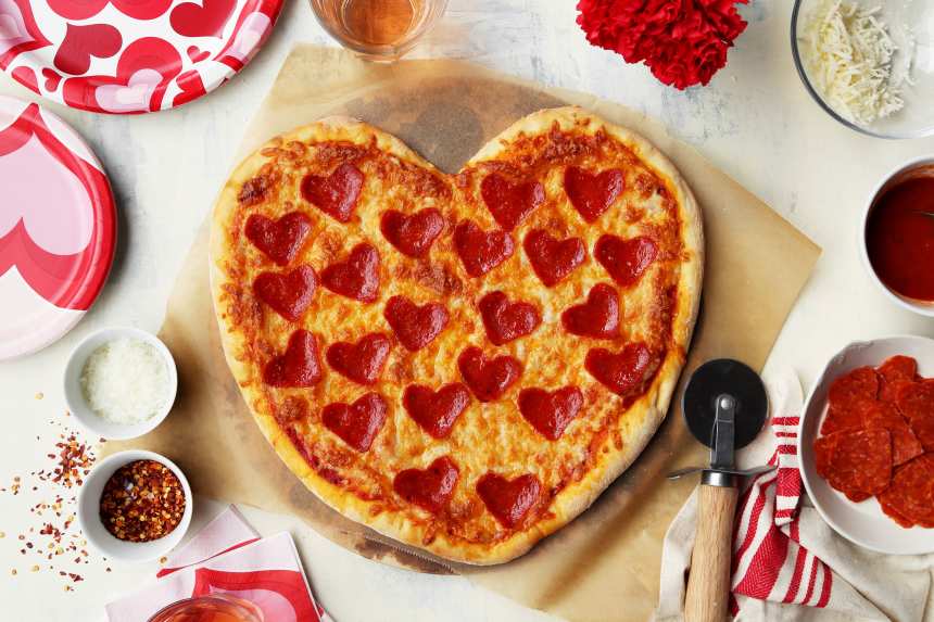 Heart-Shaped Pepperoni Pizza Recipe