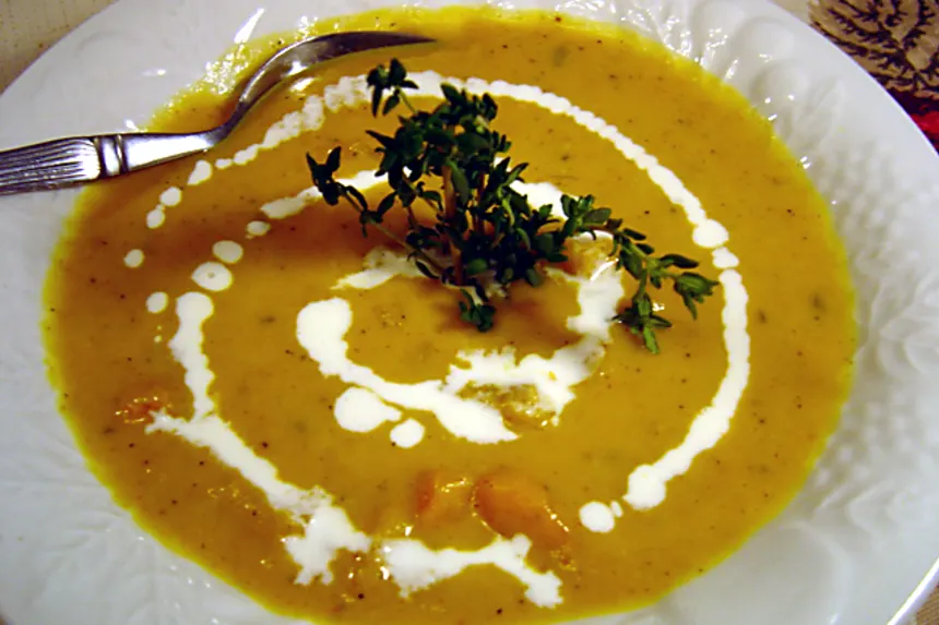 Pumpkin Cream Soup With Shrimp  Party Food - Recipes from Italy