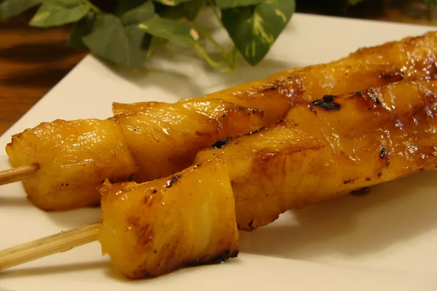 Grilled Pineapple Kebabs With Tequila Brown Sugar Glaze