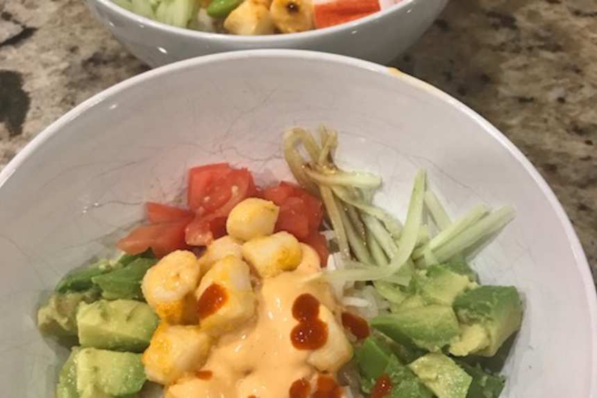 Spicy Bay Scallop Rice Bowl Recipe
