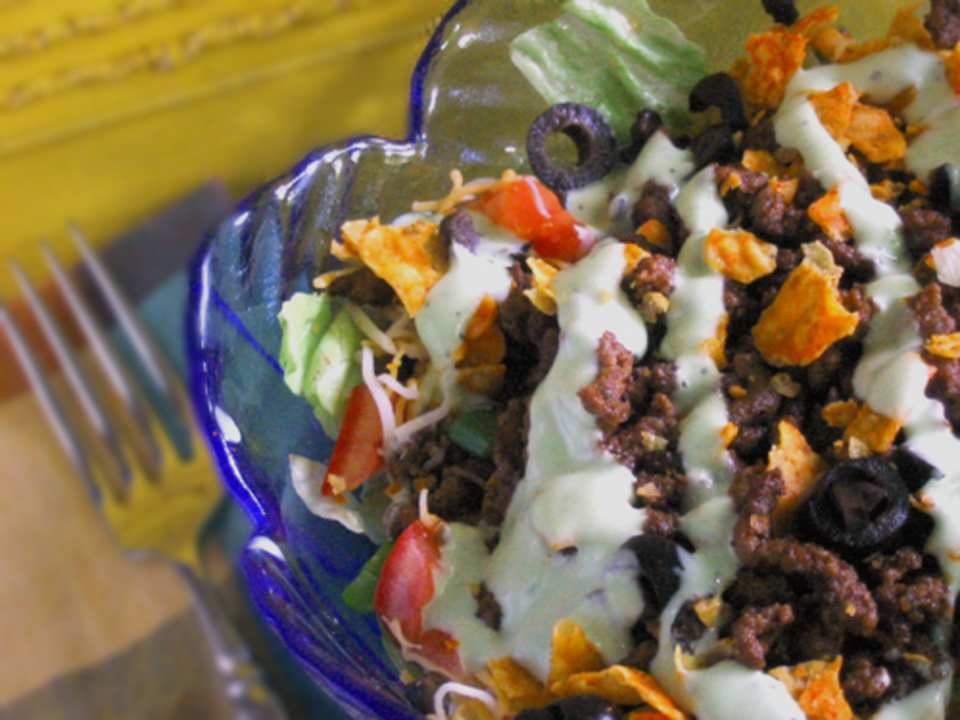 dorito taco salad with green goddess dressing Alesia C.