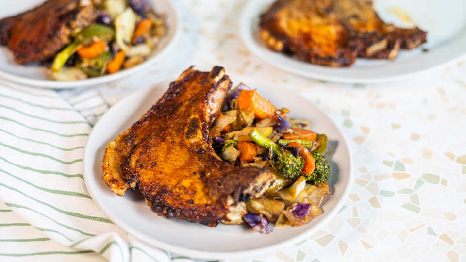 Bourbon-Glazed Pork Chops