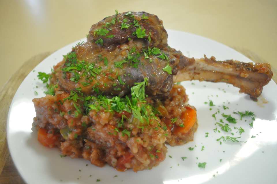 Roasted Lamb Shanks With Red Wine,tomato & Garlic Risotto Recipe - Food.com