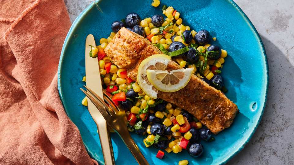 Lemon Salmon with Corn Salad
