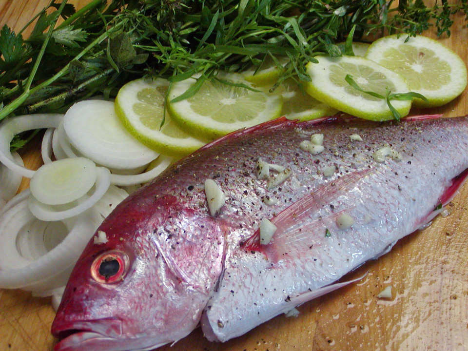 Red Snapper Grilled on Lemon, Herbs and Onions Recipe - Food.com