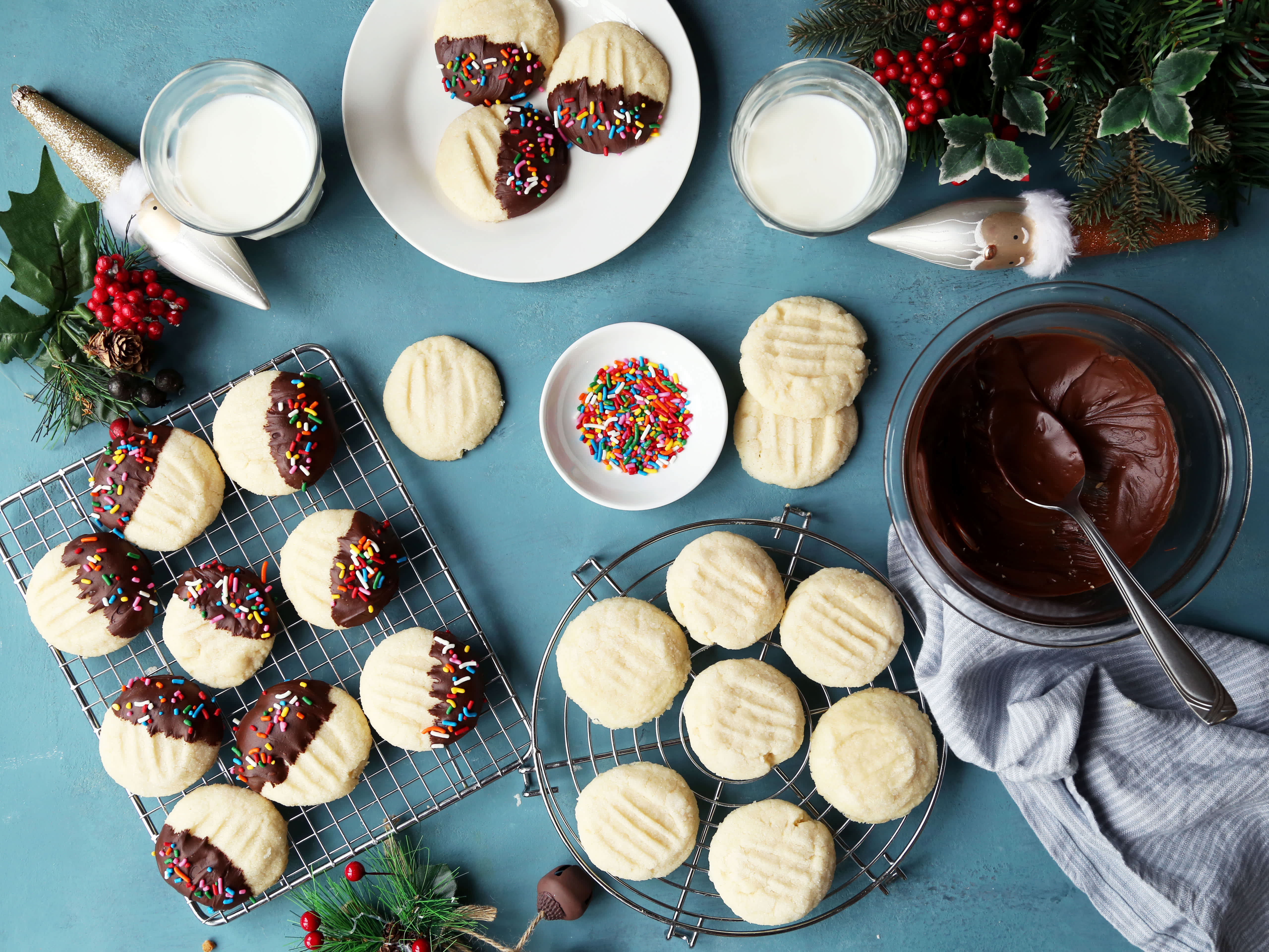 Chocolate Dipped Shortbread Cookies Recipe - Food.com
