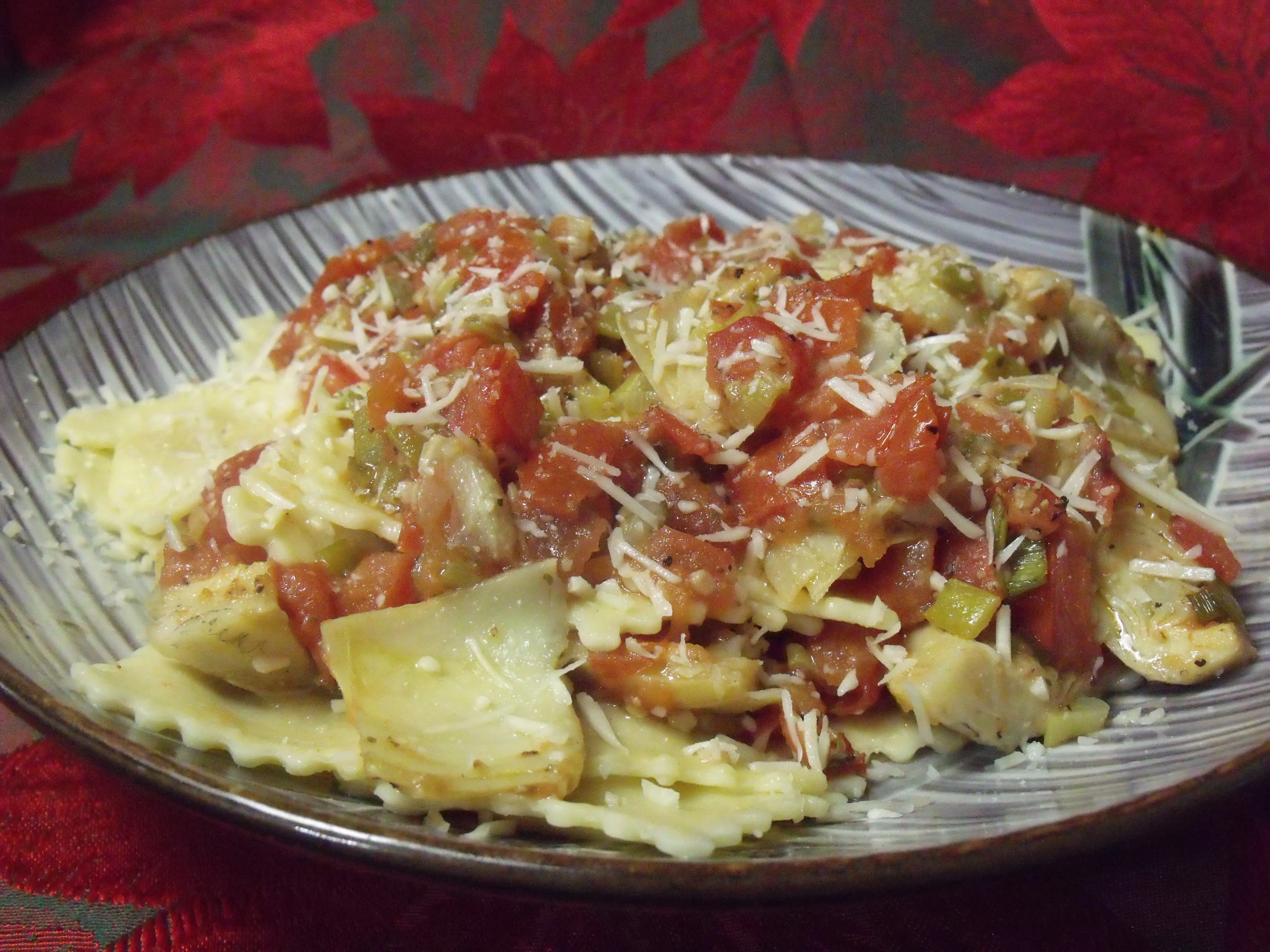 Cheese Ravioli With Fresh Tomato and Artichoke Sauce Recipe - Italian ...