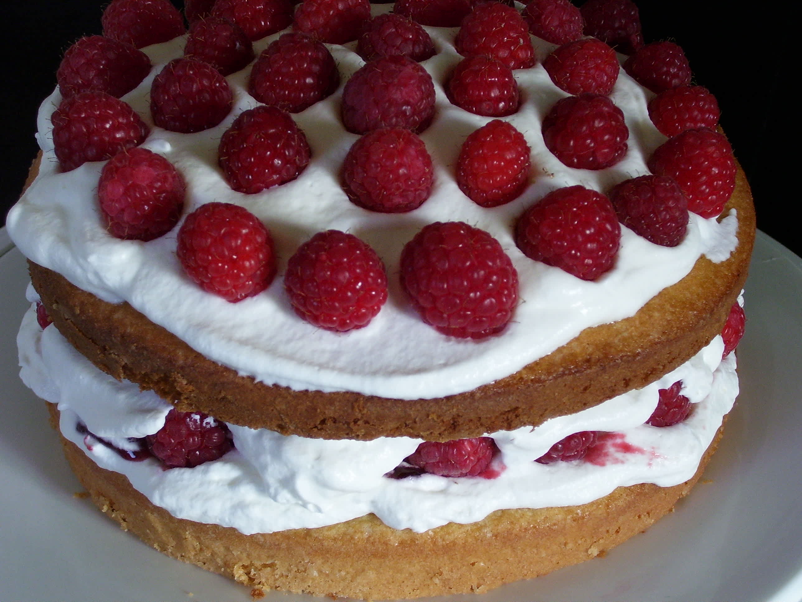 Classic Sponge Cake With Raspberries and Cream Filling Recipe - Food.com