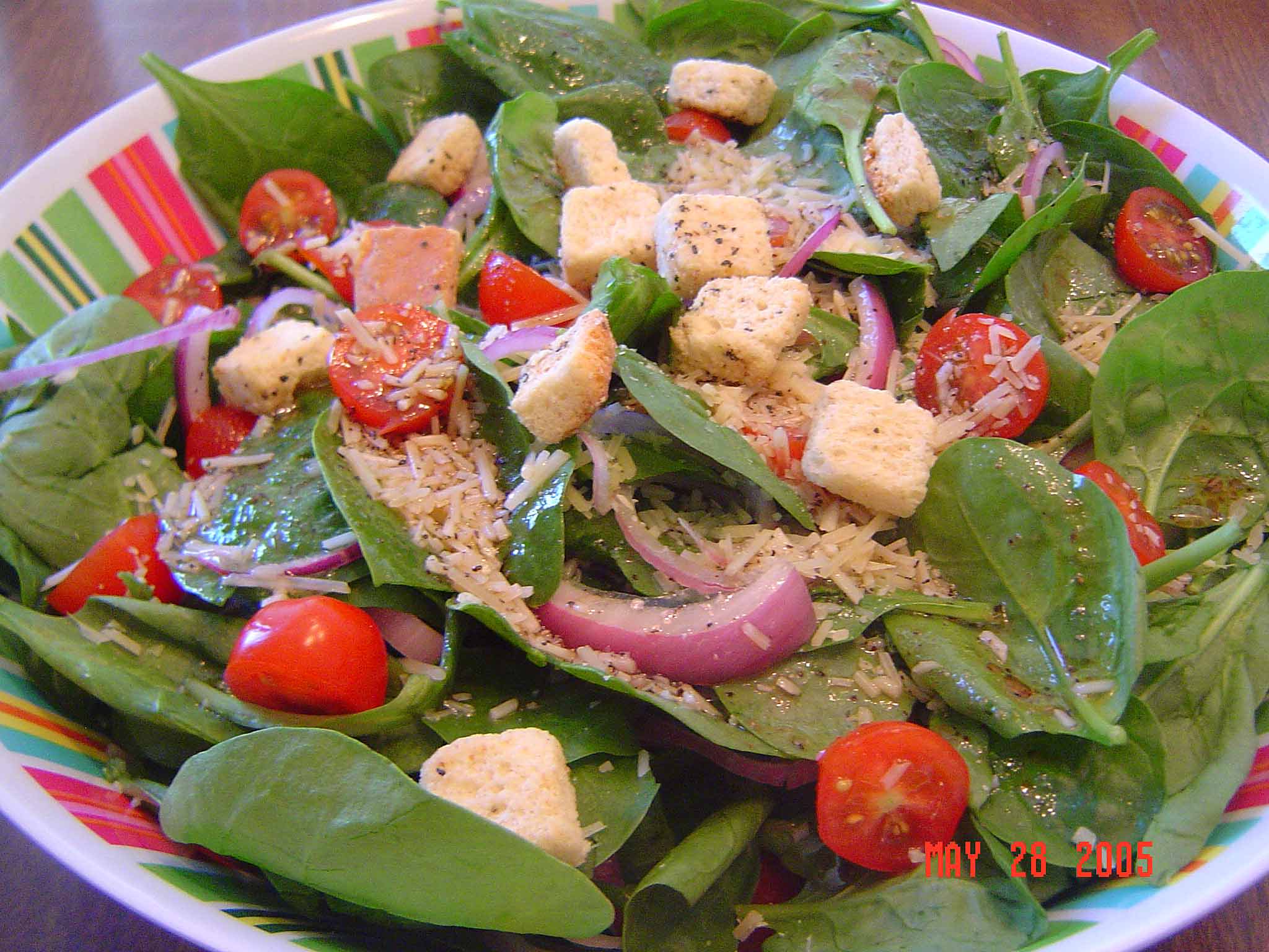 red onion dressing for spinach salad Spinach and Red Onion Salad