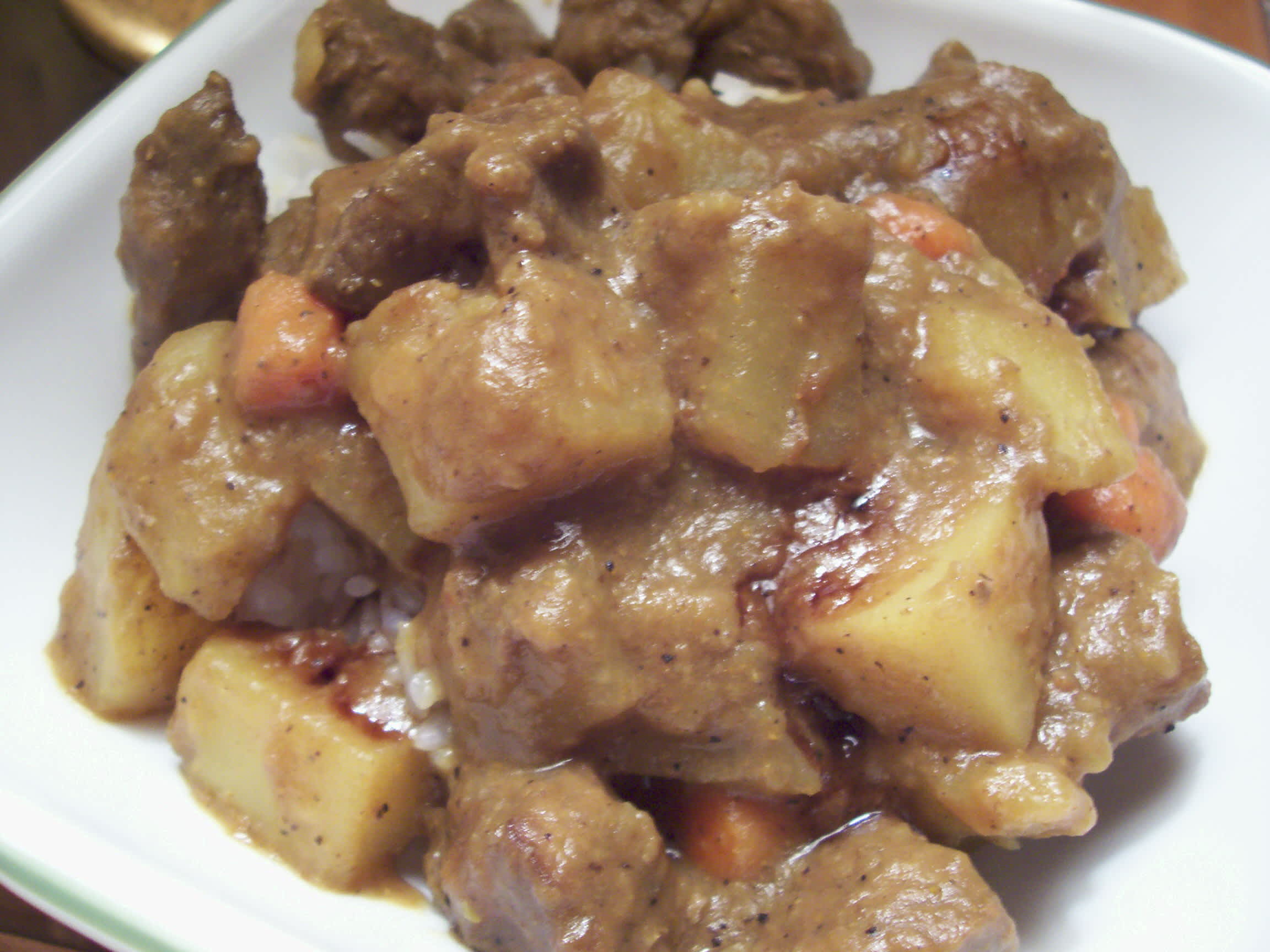 Curry Beef Stew Served over Steamed Rice Recipe - Food.com