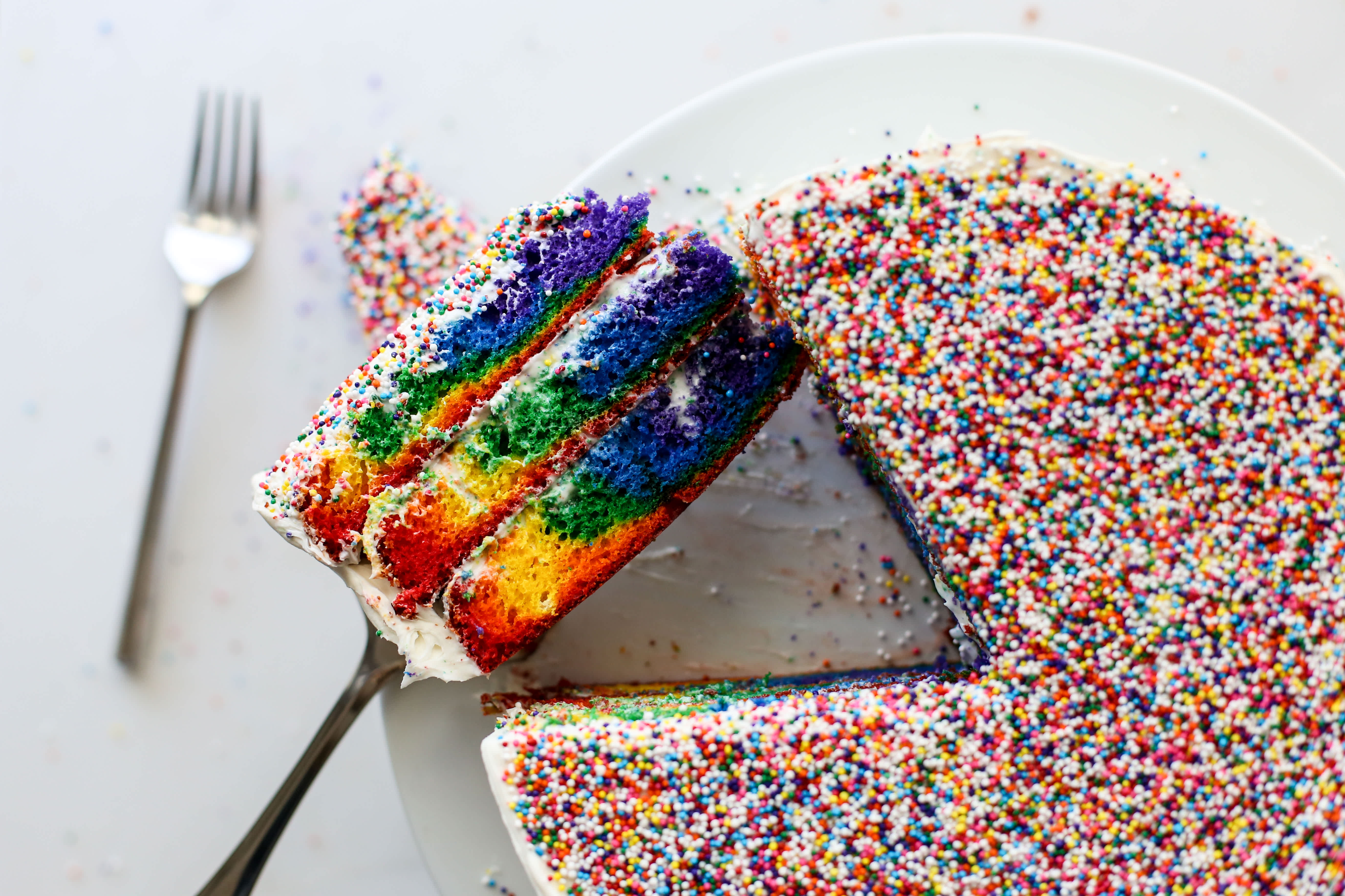 Vibrant Rainbow Cake Recipe - Food.com