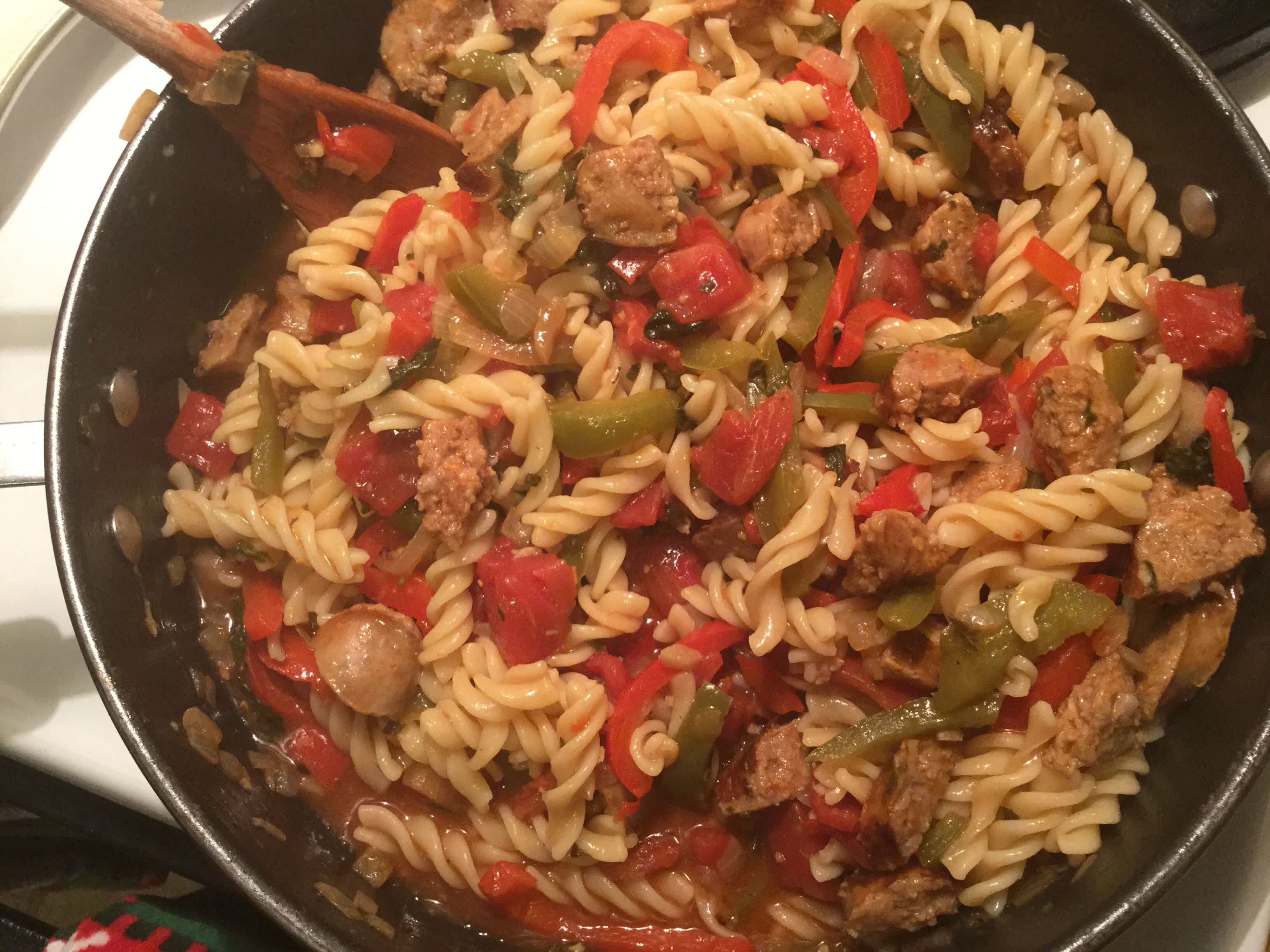 Italian Turkey Sausage and Peppers With Bow Tie Pasta Recipe - Food.com