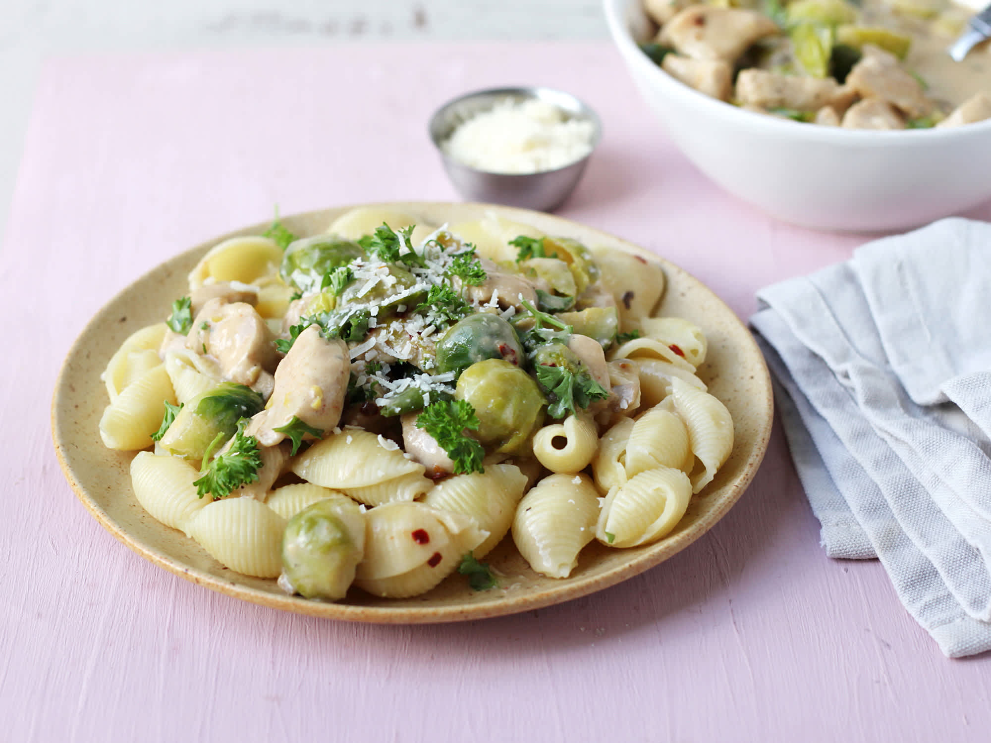 Pasta Shells With Chicken and Brussels Sprouts Recipe - Food.com