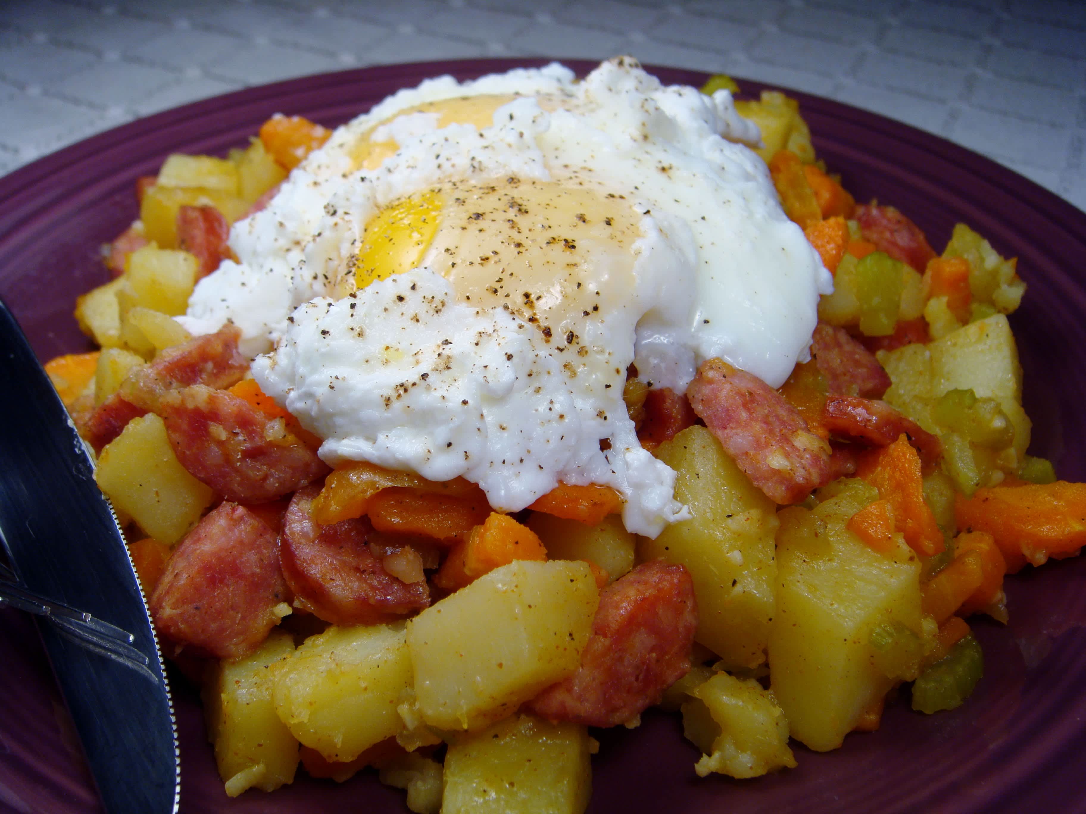 Farmhouse Hash With Poached Eggs Recipe - Food.com