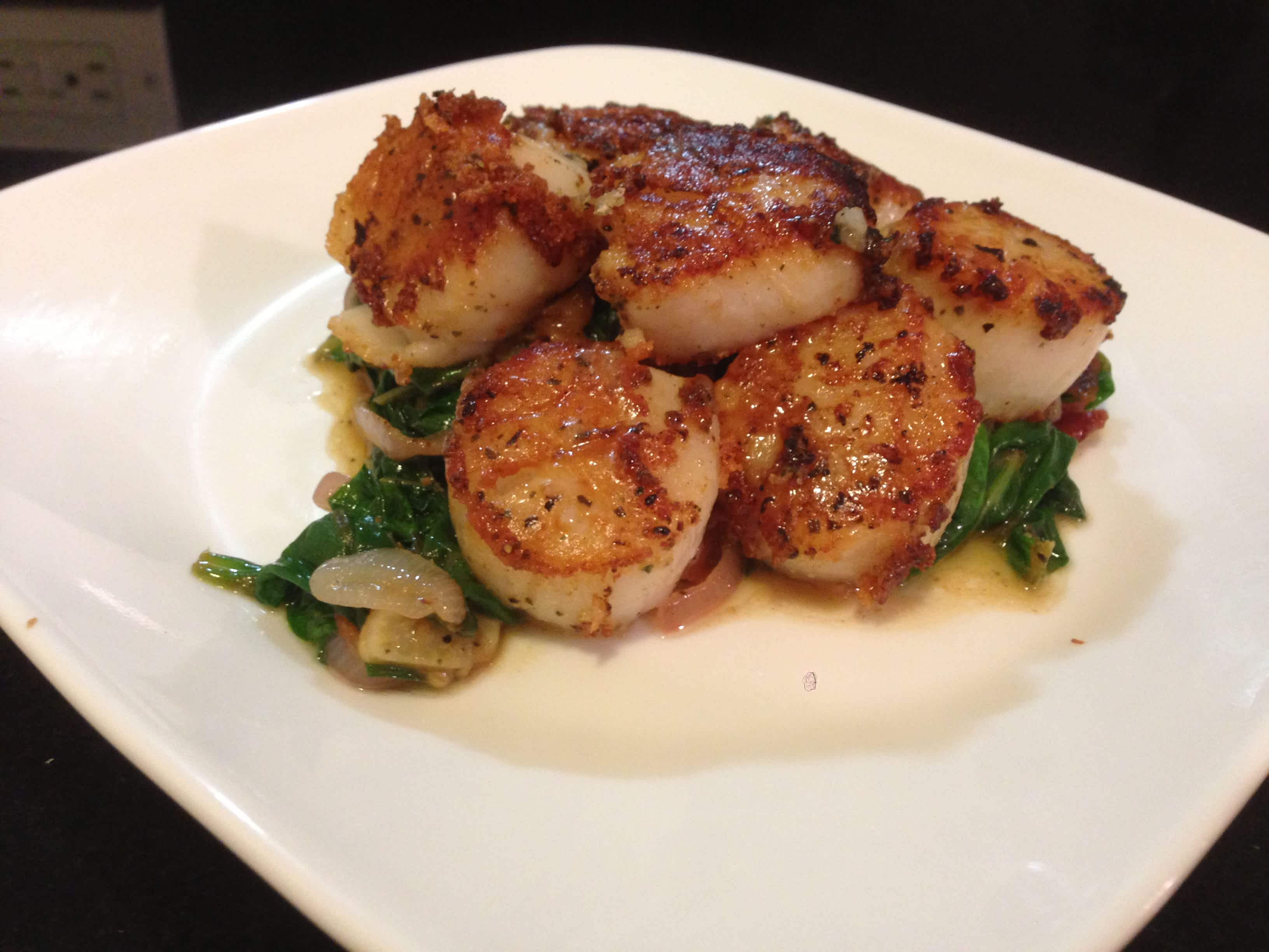 Hidden Valley Ranch Crusted Scallops With Spinach #RSC Recipe - Food.com