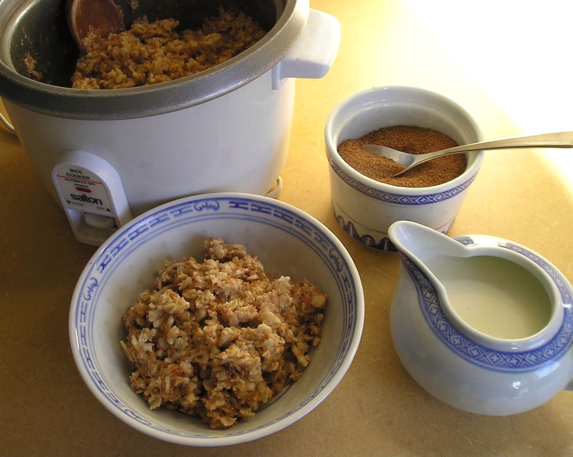 Oatmeal Cooked in a Rice Cooker Recipe - Low-cholesterol.Food.com