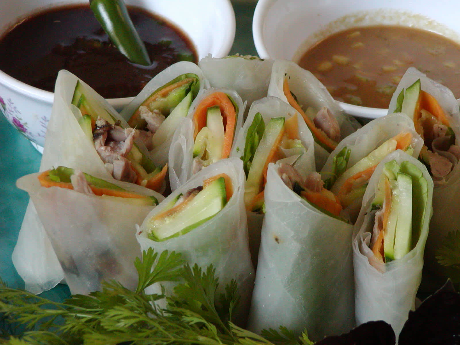 Duck Spring Rolls With Dipping Sauces Recipe - Food.com