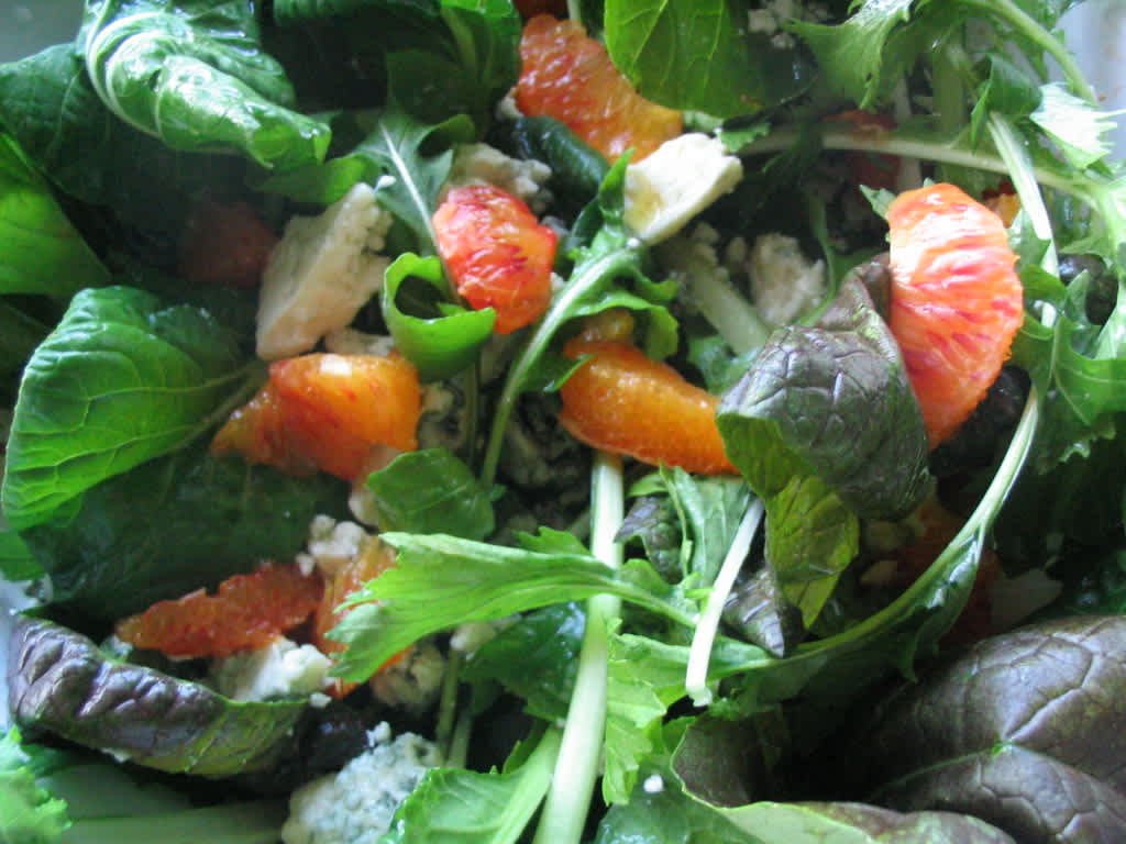 Arugula, Blood Orange and Bleu Cheese Salad