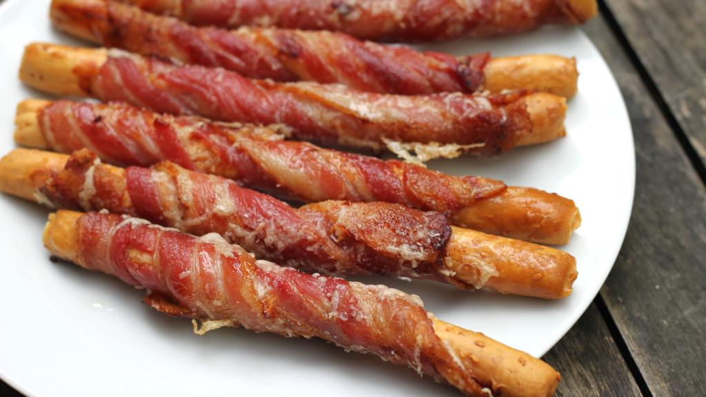 Bacon Wrapped Sesame Breadsticks Recipe