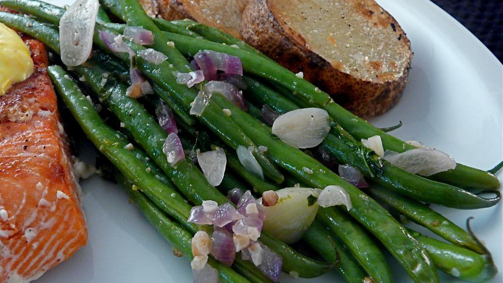 Green Beans, Roasted With Garlic, Shallots and Pine or Hazelnuts Recipe