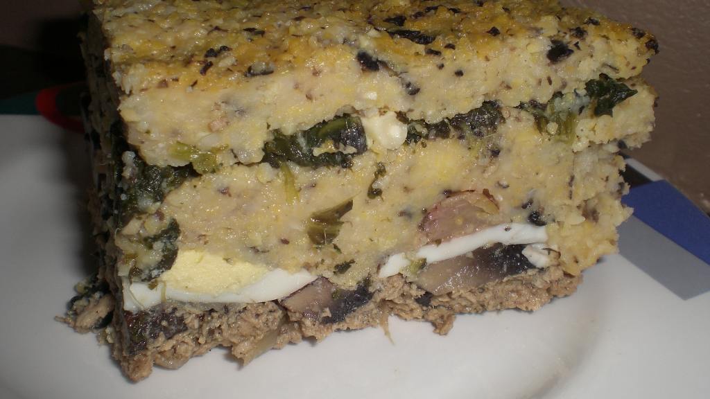 Chicken Spinach Polenta Layer Pie Recipe