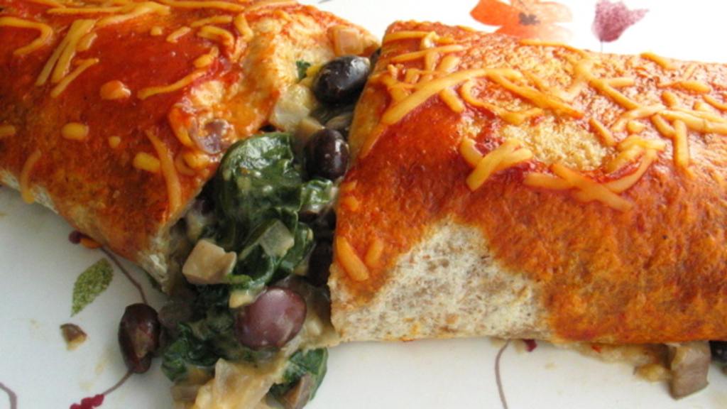 Black Bean, Spinach and Mushroom Burritos Recipe