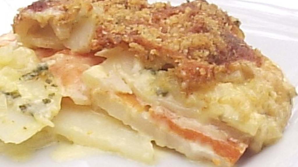 Creamy, Cheesy Potato and Kumara Bake Recipe