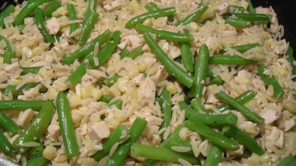 Orzo With Chicken, Corn and Green Beans Recipe
