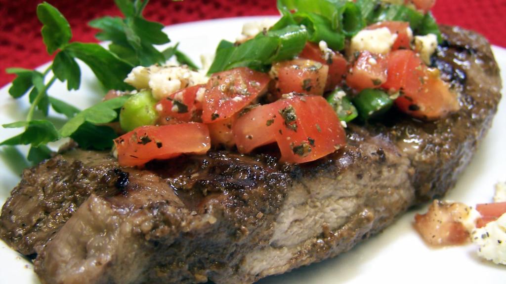 Balsamic Marinated Steaks With /Tomato Topping Recipe