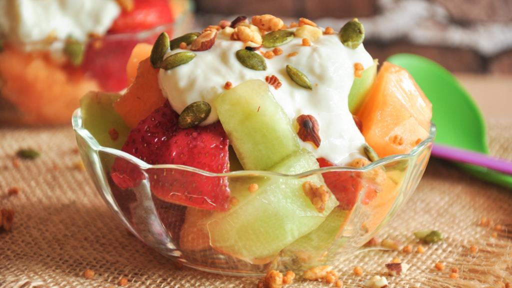 Dip Topped Fruit Salad Recipe
