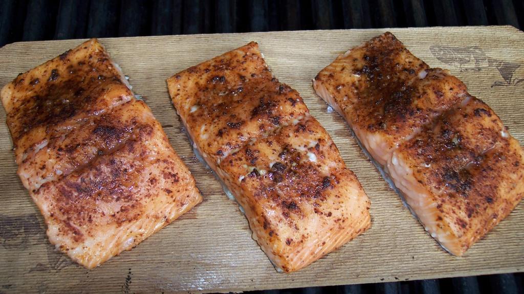 Maple Planked Salmon With Spice Rub Recipe