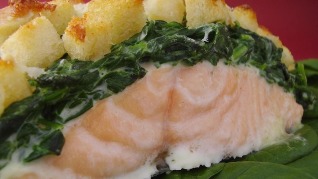 Baked Salmon With Mascarpone Spinach created by Thorsten