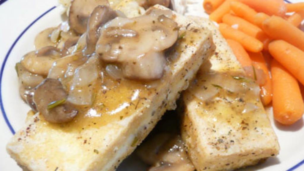 Herb Crusted Tofu With Mushroom Gravy Recipe