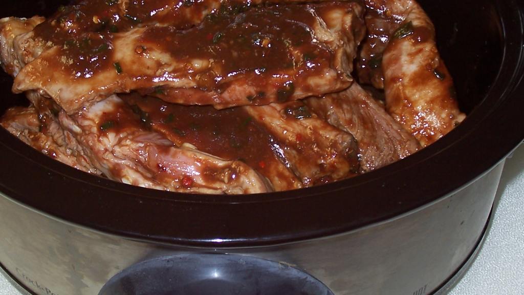 Slow Cooker Barbecue Ribs created by Chef Booshman