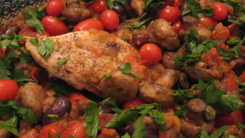 Mediterranean Chicken With Tomatoes, Kalamata and Mushrooms Recipe ...