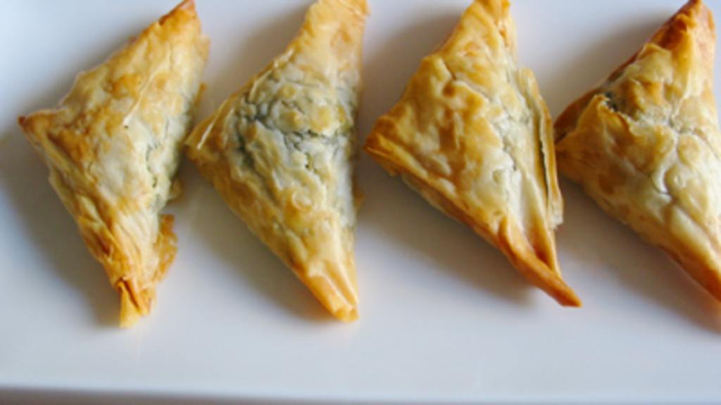 Kittencal's Greek Spinach and Feta Puff Pastry Triangles created by Caroline Cooks
