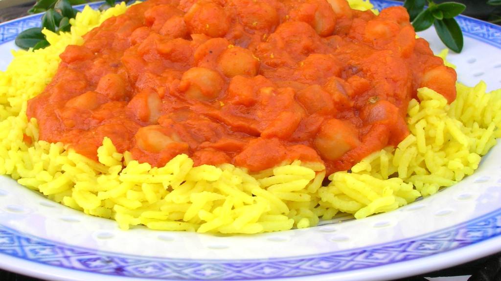 Chickpea Curry (Indian Style) over Basmati Rice created by Kozmic Blues